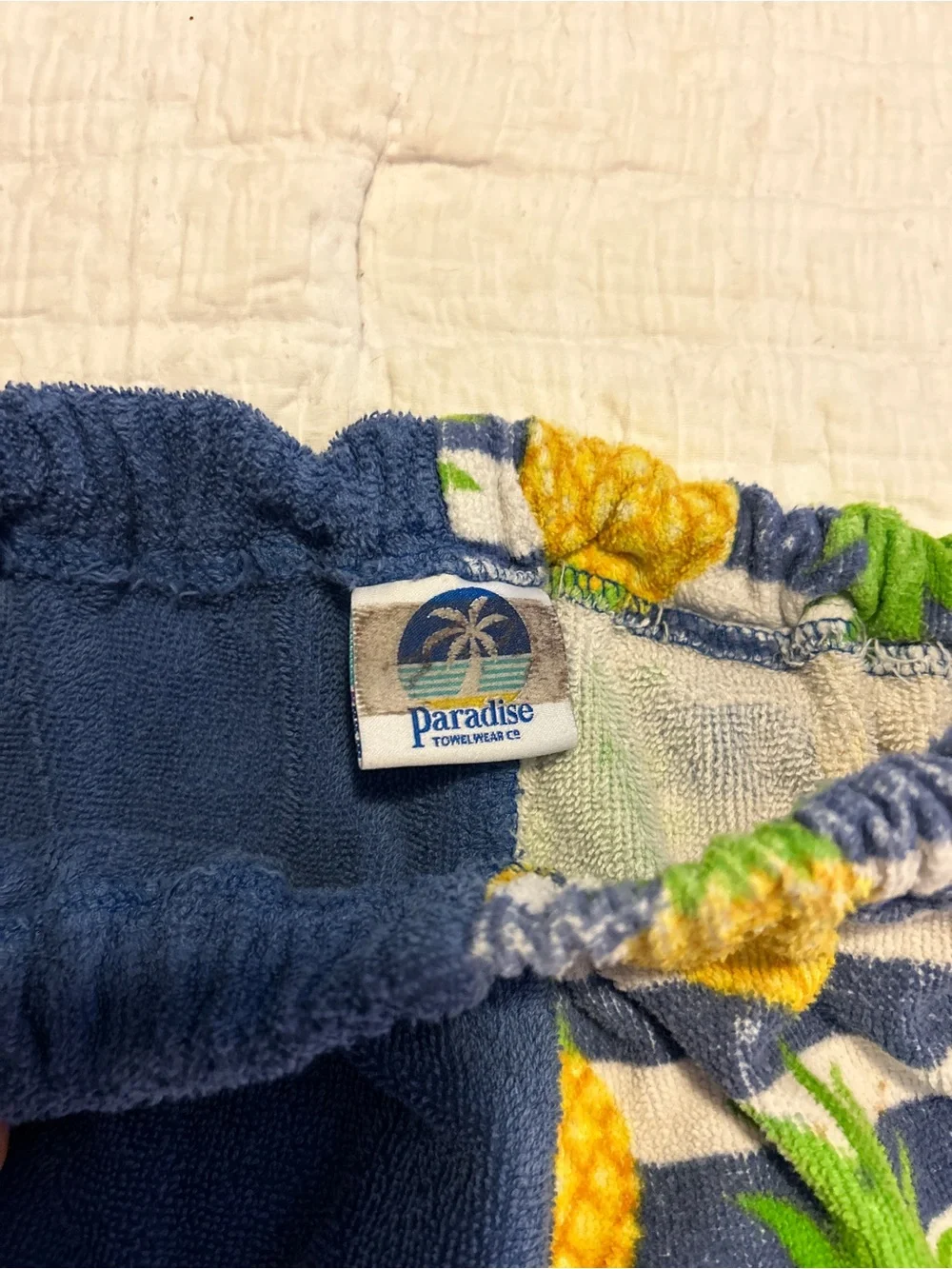 Paradise Pineapple Terry Cloth Towel Beach Swim Pants Blue One Size Kids